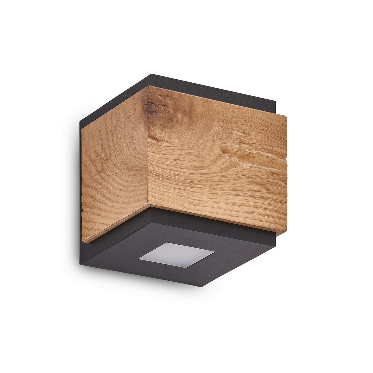 LED-WANDLEUCHTE Form 10/11/11 cm  - Eichefarben/Schwarz, Natur, Holz/Metall (10/11/11cm) - Grossmann