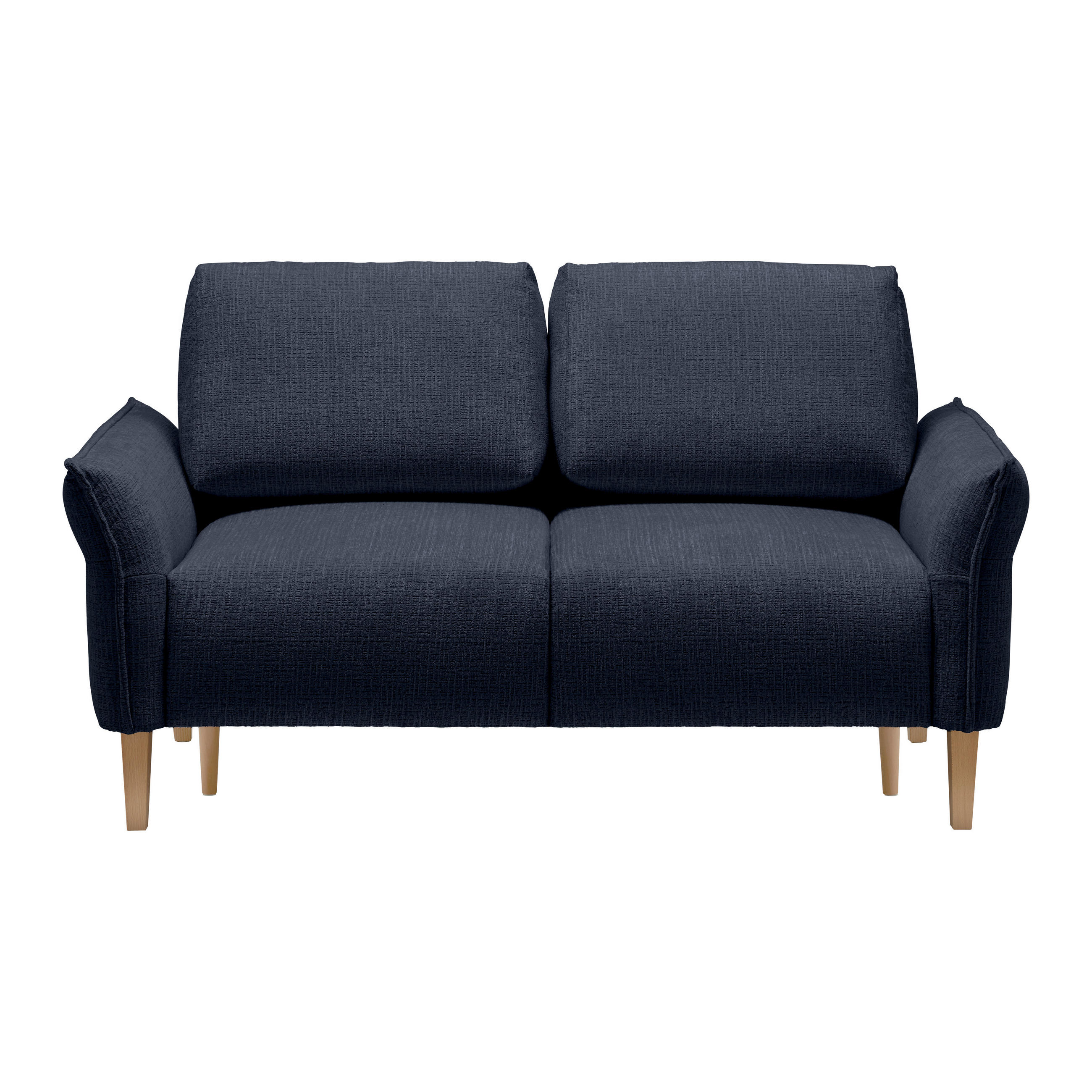 2-SITZER-SOFA in Webstoff Dunkelblau  - Eichefarben/Creme, Modern, Holz/Textil (150/85/92cm) - MID.YOU
