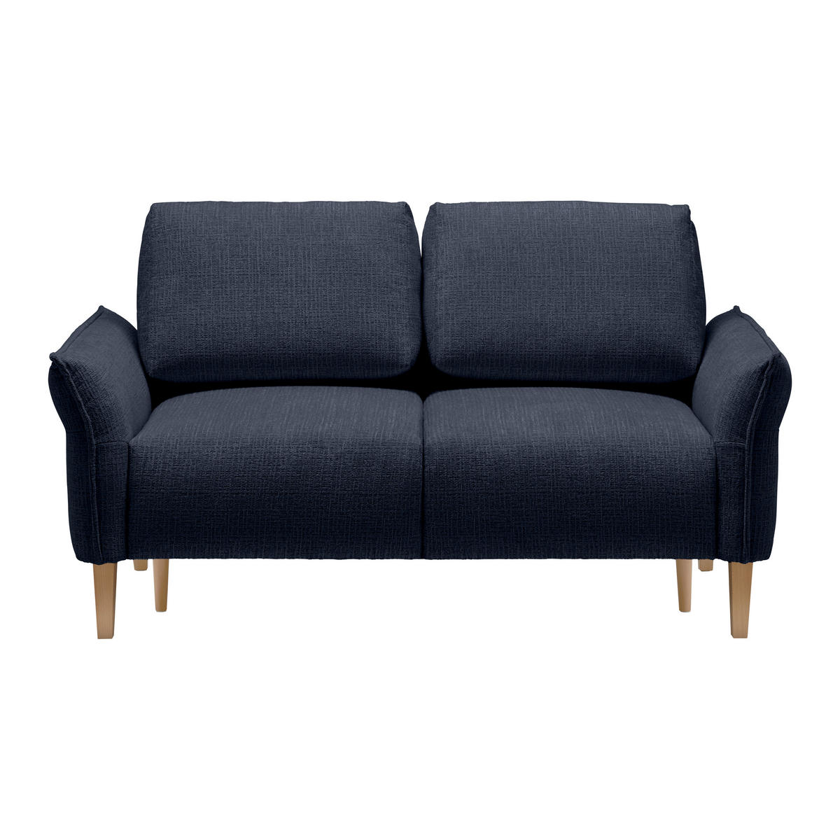 2-SITZER-SOFA in Webstoff Dunkelblau  - Eichefarben/Creme, Modern, Holz/Textil (150/85/92cm) - MID.YOU