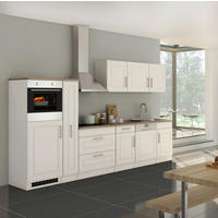 KÜCHENLEERBLOCK 330 cm   in Weiß, Sonoma Eiche  - Alufarben/Weiß, MODERN, Holzwerkstoff/Metall (330cm) - Held