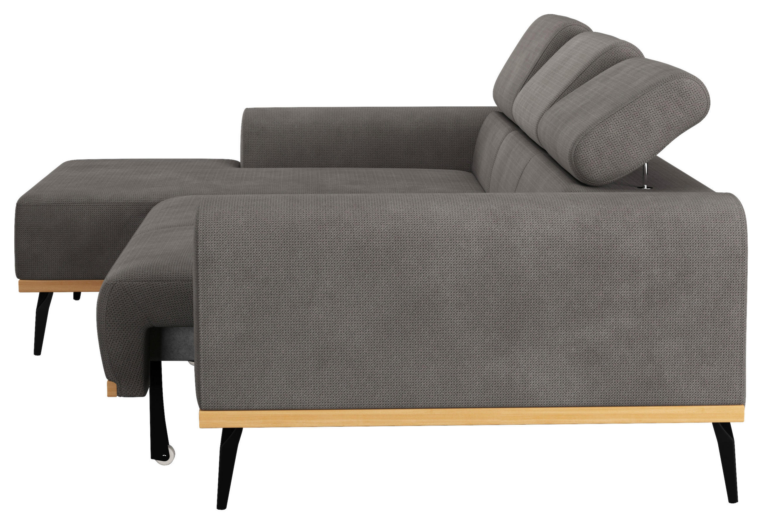 Thumbnail - Cotta Ecksofa, Dunkelgrau, Textil, 3-Sitzer, L-Form, 244x157 cm, Typenauswahl, Stoffauswahl, seitenverkehrt erhältlich, ...