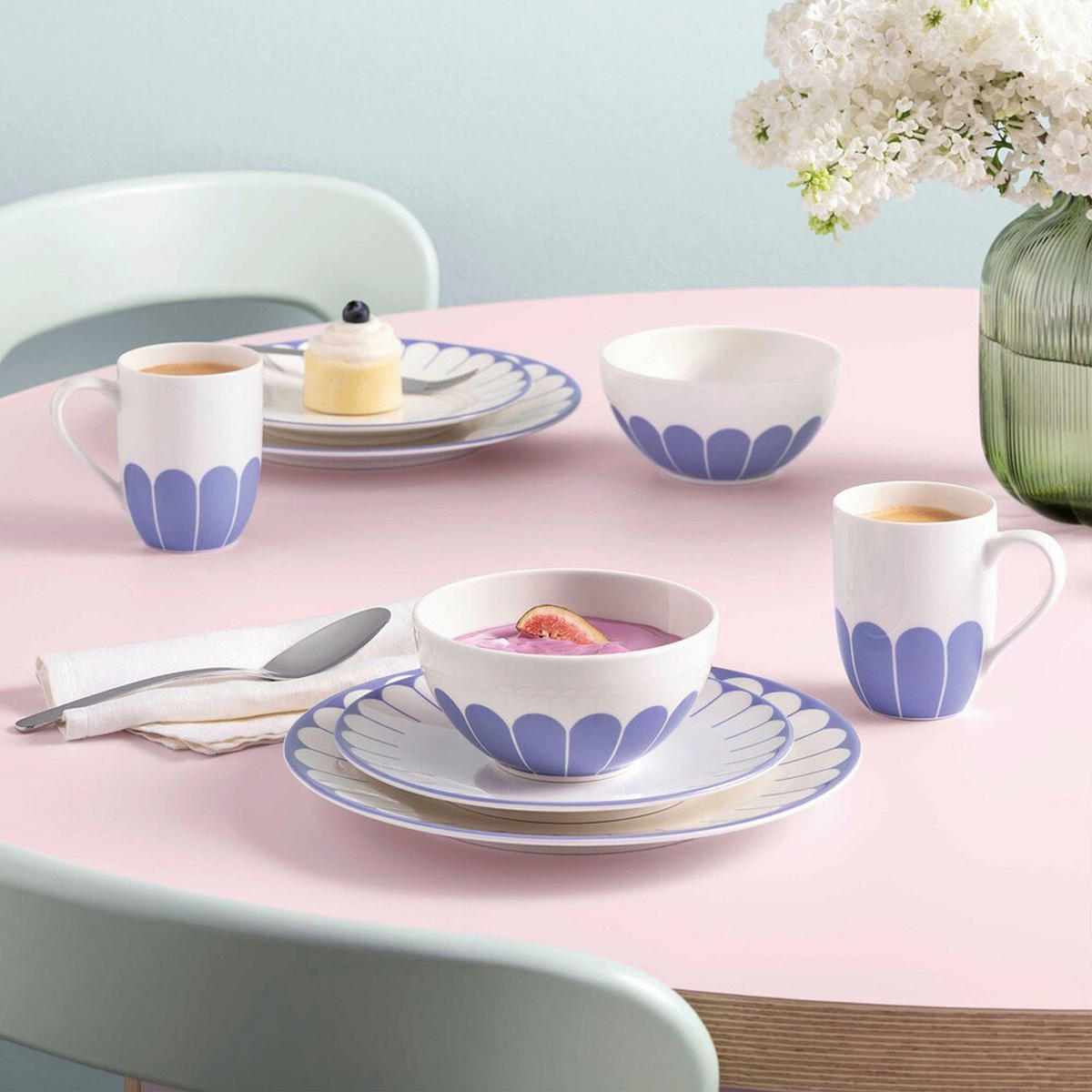 FRÜHSTÜCKSTELLER Weiß, Hellblau Fleur Bleu  - Weiß/Hellblau, MODERN, Keramik (21/2,5cm) - Villeroy & Boch