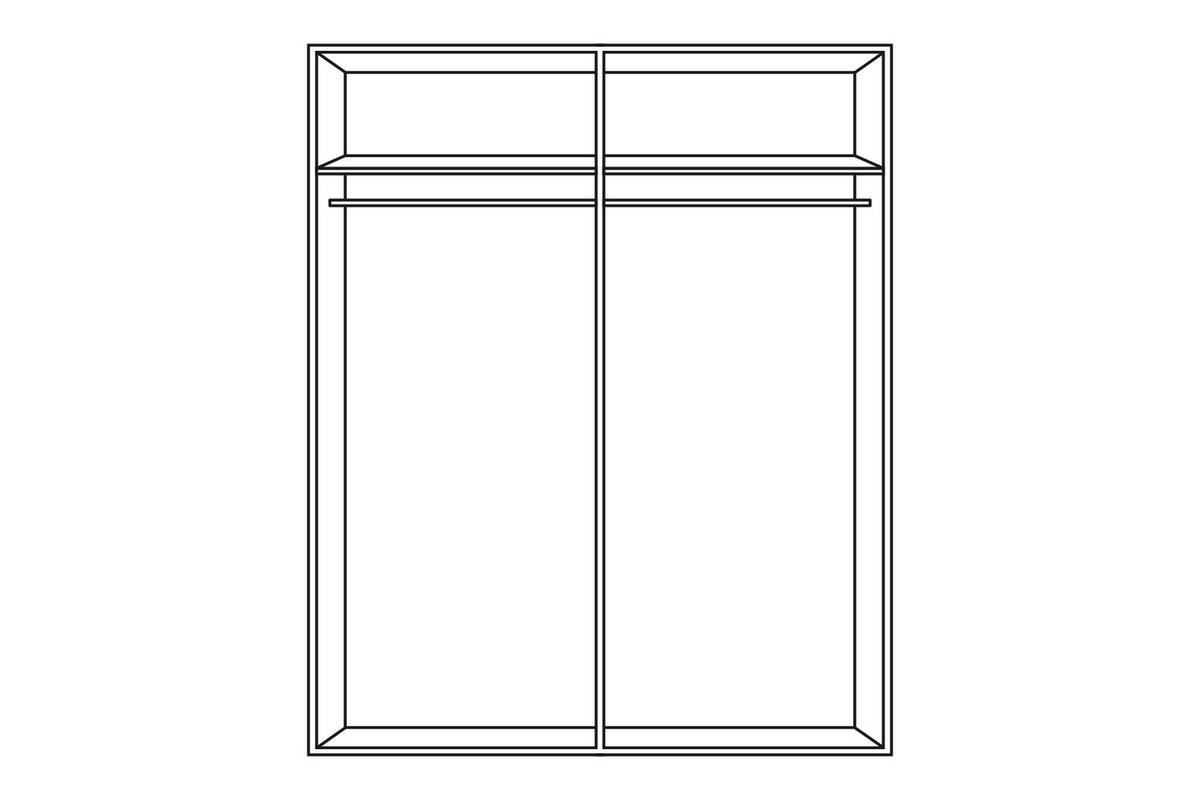 SCHWEBETÜRENSCHRANK 180/198/64 cm 2-türig Weiß  - Alufarben/Weiß, Design, Glas/Holzwerkstoff (180/198/64cm) - MID.YOU