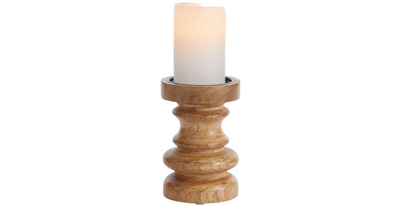 KERZENHALTER - Braun, LIFESTYLE, Holz (10/15cm) - Ambia Home