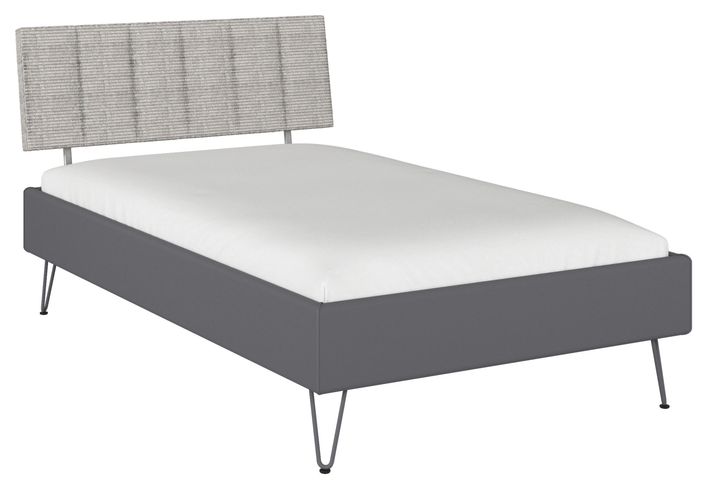 BETT 120/200 cm  in Grau  - Grau, Design, Textil/Metall (120/200cm) - Carryhome