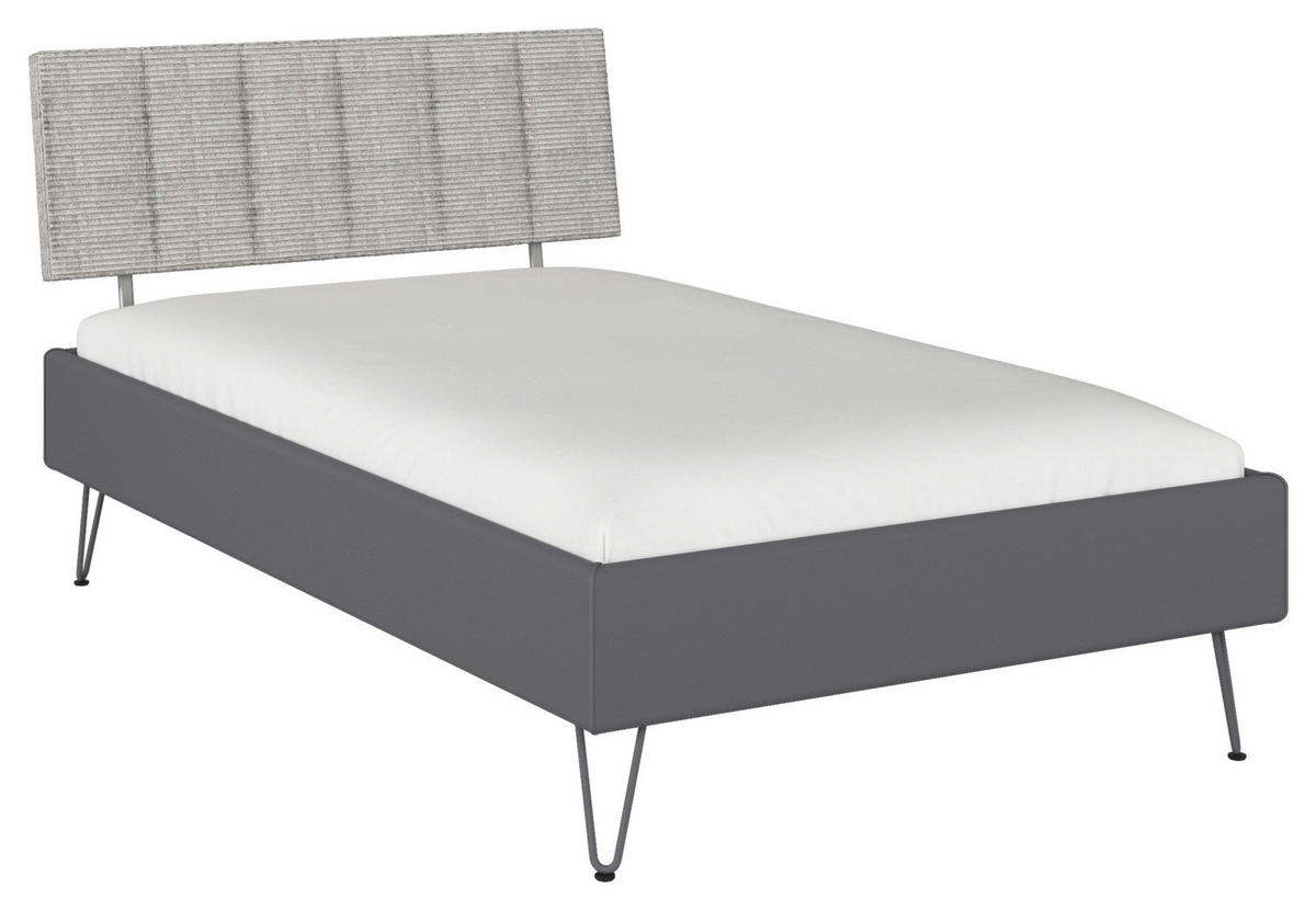 BETT 120/200 cm  in Grau  - Grau, Design, Textil/Metall (120/200cm) - Carryhome