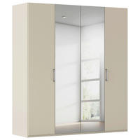 DREHTÜRENSCHRANK 201/223/61 cm,  in Champagner, 4 Tür(en)  - Chromfarben/Edelstahlfarben, Basics, Glas/Holzwerkstoff (201/223/61cm) - Novel