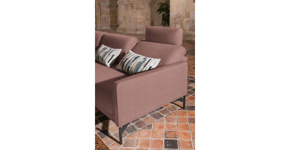 ECKSOFA in Flachgewebe Hellrot  - Hellrot/Anthrazit, Design, Textil/Metall (230/254cm) - Ambiente