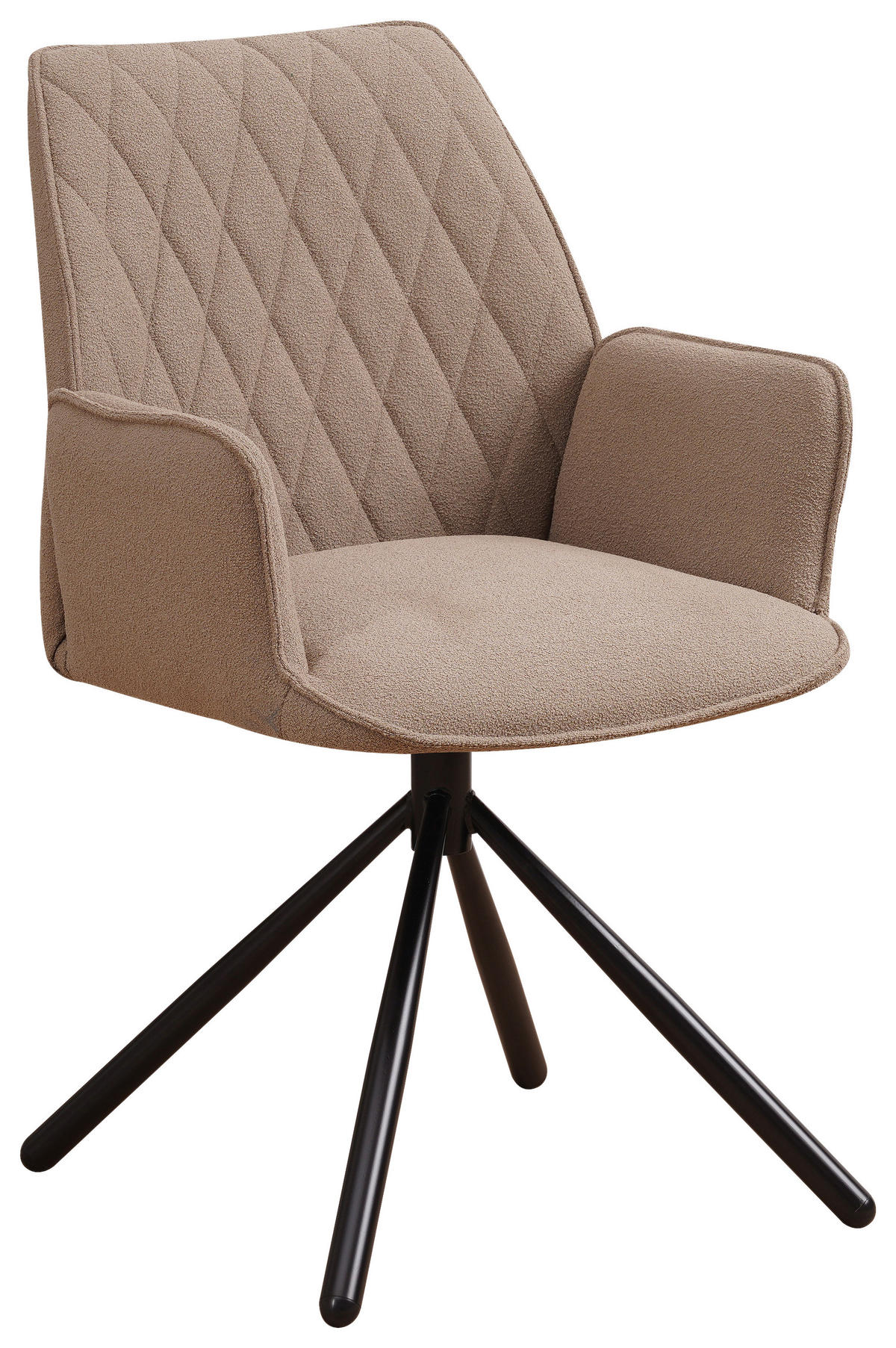 SADA ŽIDLÍ S PODRUČKAMI 2 kusy - černá/šedohnědá, Design, kov/textil (56/97/52,5cm) - MID.YOU