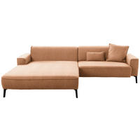 ECKSOFA in Flachgewebe Rostfarben  - Rostfarben/Schwarz, Design, Textil/Metall (190/285cm) - Johann Jakob