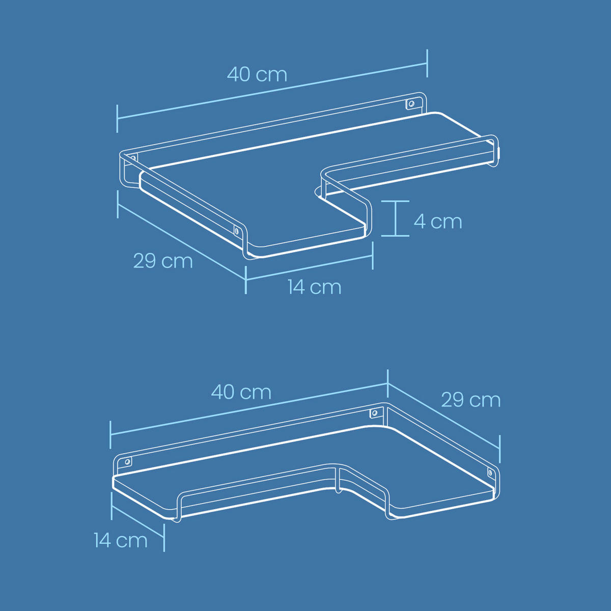 WANDBOARDSET Metall, Holzwerkstoff Weiß, Eichefarben  - Eichefarben/Weiß, MODERN, Holzwerkstoff/Metall (40/4/29cm) - MID.YOU
