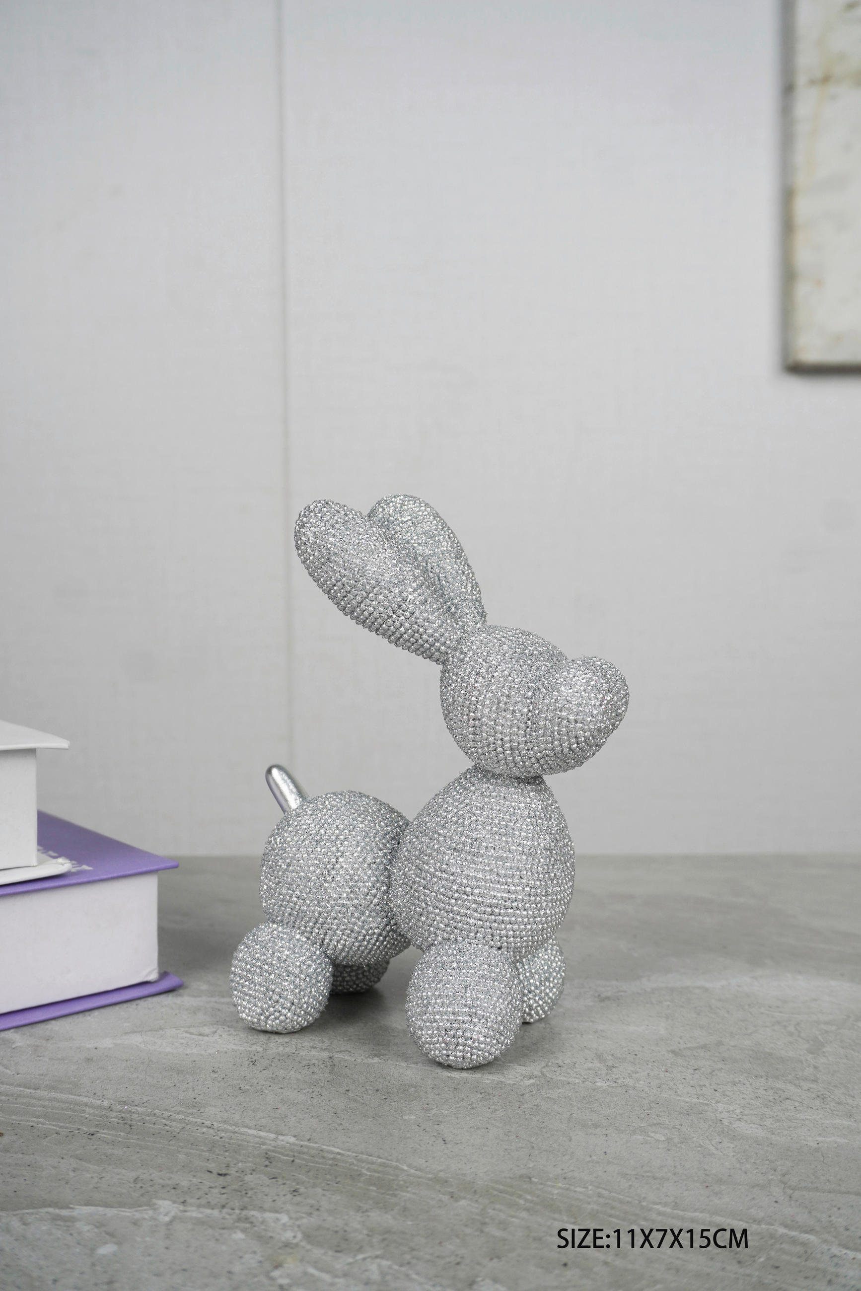 DEKOR ÁLLATFIGURA - rózsaszín/aranyszínű, Basics, műanyag (11/7/15cm)