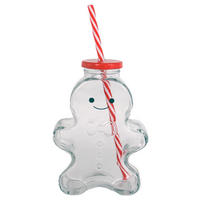 TRINKGLAS 450 ml  - Klar/Rot, LIFESTYLE, Glas/Kunststoff (450ml) - X-Mas