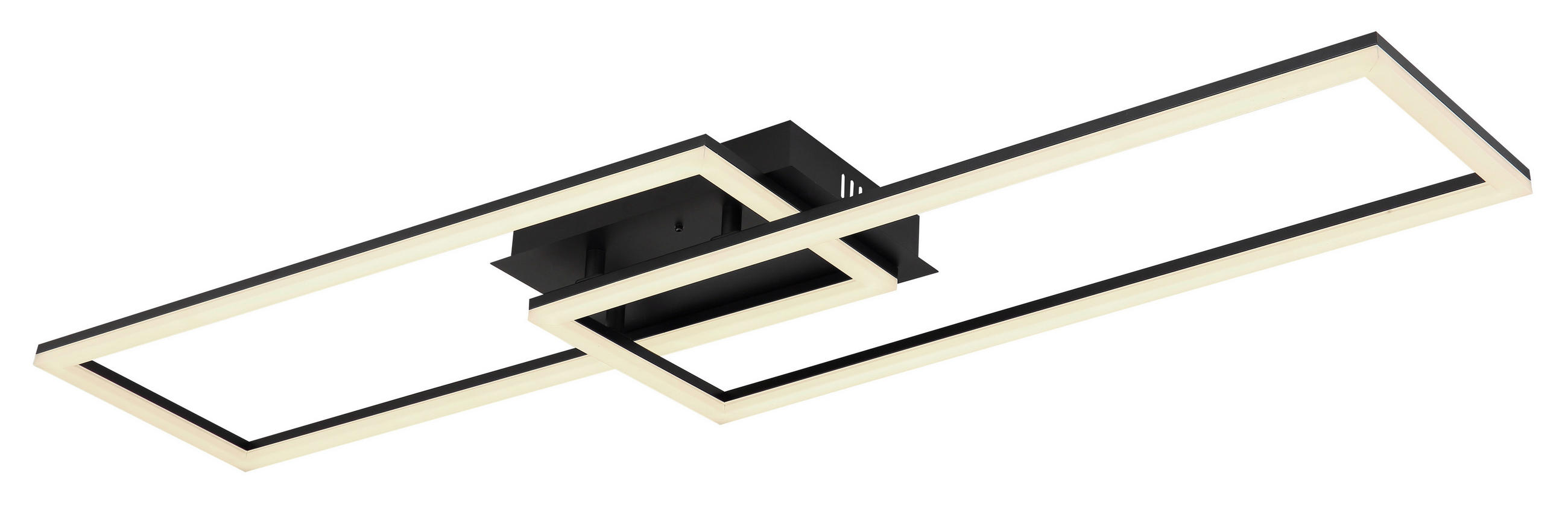 LED-DECKENLEUCHTE 101/29/7,5 cm   - Opal/Schwarz, Design, Kunststoff/Metall (101/29/7,5cm) - Globo