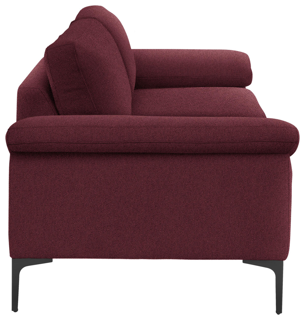 3-SITZER-SOFA in Flachgewebe Rot  - Rot/Schwarz, Design, Textil/Metall (226/89/97cm) - Pure Home Lifestyle