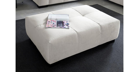 HOCKER in Textil Creme  - Creme/Schwarz, KONVENTIONELL, Textil/Metall (109/41/74cm) - Hom`in