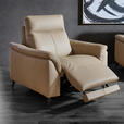 SESSEL in Echtleder Beige  - Beige/Schwarz, Design, Leder/Metall (107/105/98cm) - Emilio Belluti