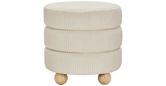 HOCKER in Holz, Textil Creme  - Creme/Naturfarben, LIFESTYLE, Holz/Textil (42/41/42cm) - Xora