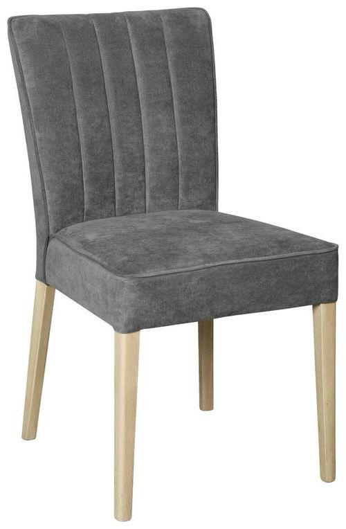 STUHL Webstoff Dunkelgrau  - Dunkelgrau/Buchefarben, KONVENTIONELL, Holz/Textil (47/88/61cm) - Carryhome