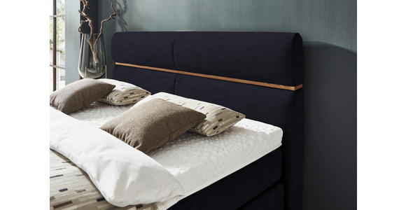 BOXSPRINGBETT 180/200 cm  in Schwarz, Eichefarben  - Eichefarben/Schwarz, KONVENTIONELL, Holz/Kunststoff (180/200cm) - Dieter Knoll