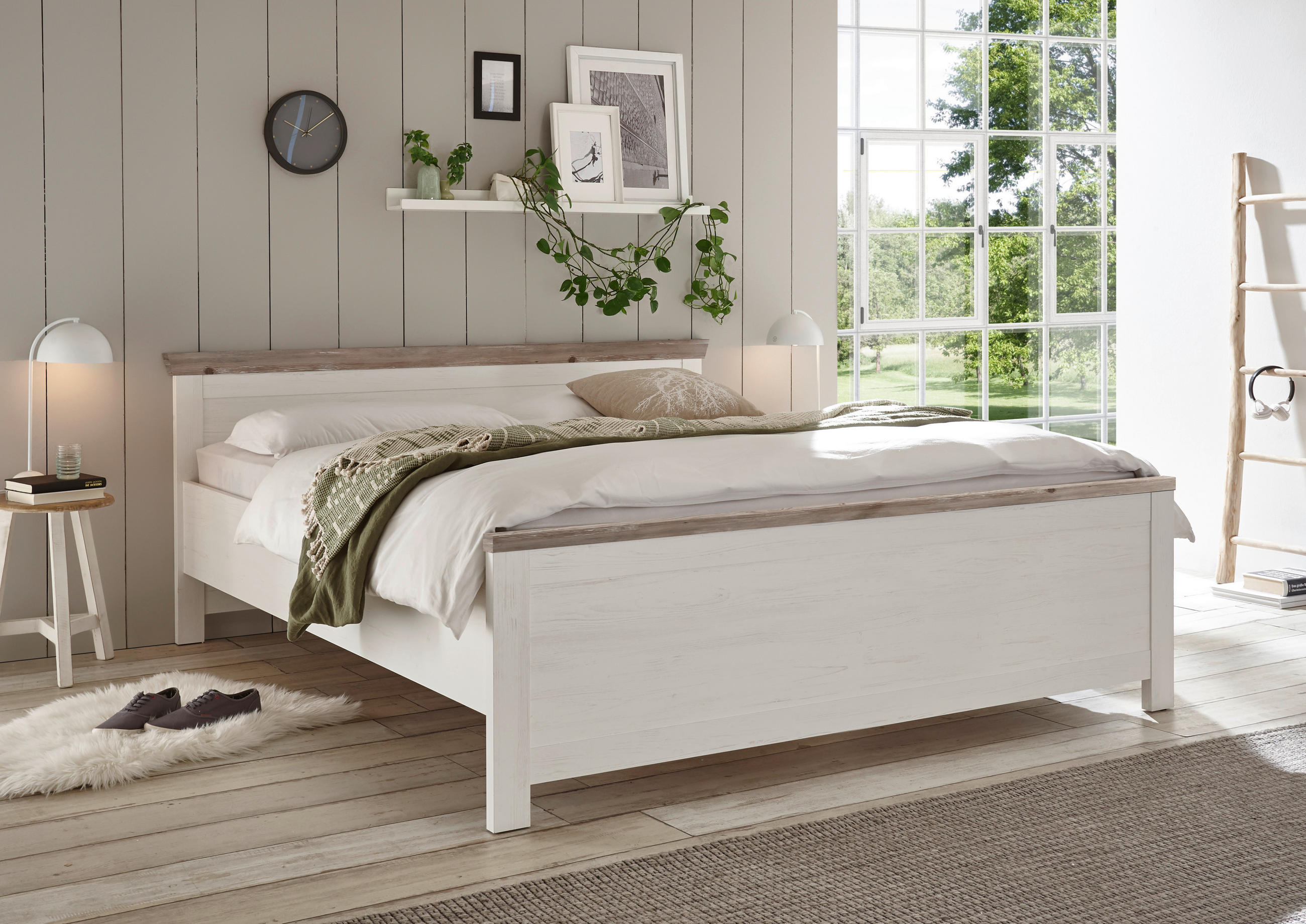 BETT  in Pinienfarben, Hellbraun  - Hellbraun/Pinienfarben, Design (195/86/208cm) - MID.YOU