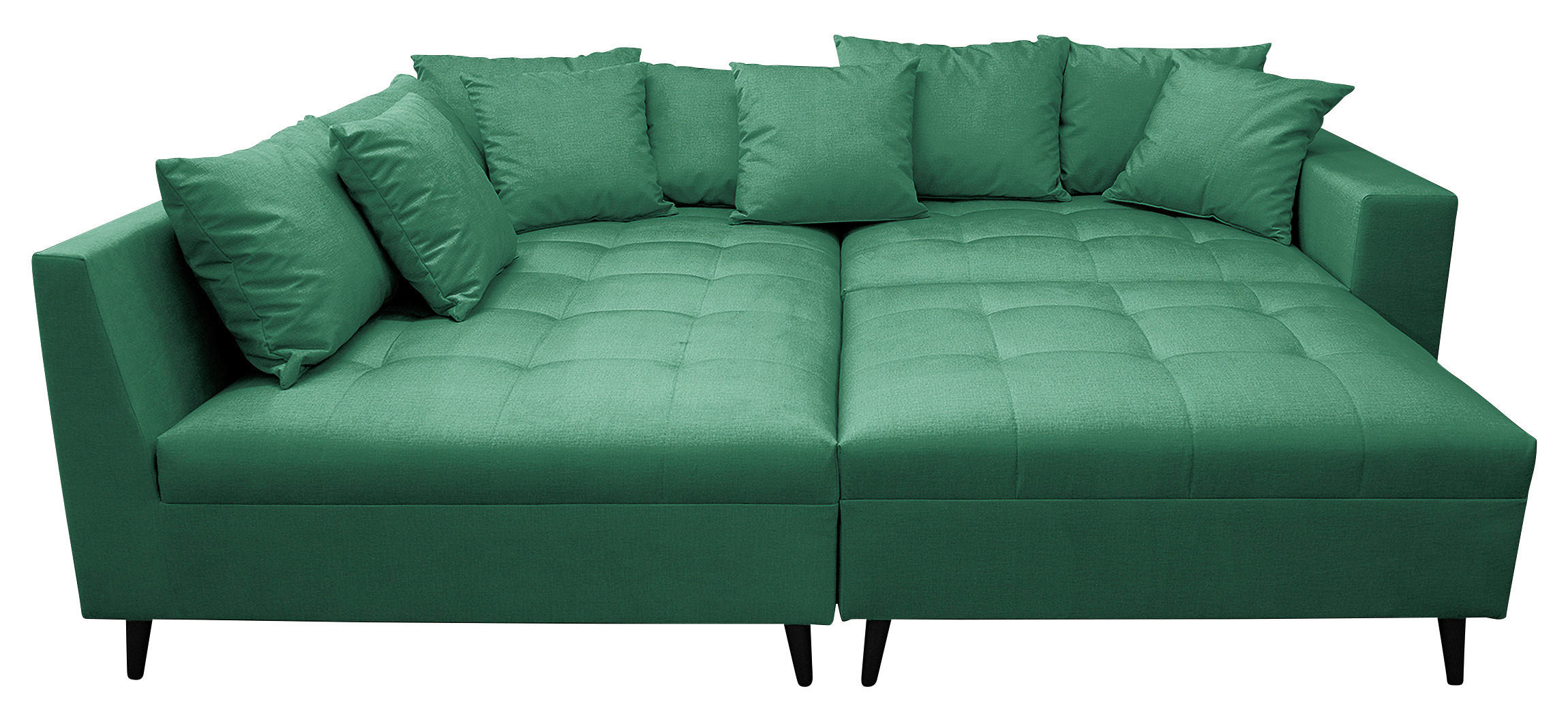 Ecksofa inkl. Hocker, mikrovlakna zelena - črna/zelena, Design, tekstil/les (174/247cm) - MID.YOU