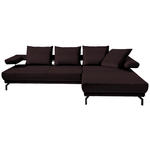 ECKSOFA  in Mikrofaser Dunkelbraun  305/224 cm  - Dunkelbraun/Schwarz, Design, Textil/Metall (305/224cm) - Dieter Knoll