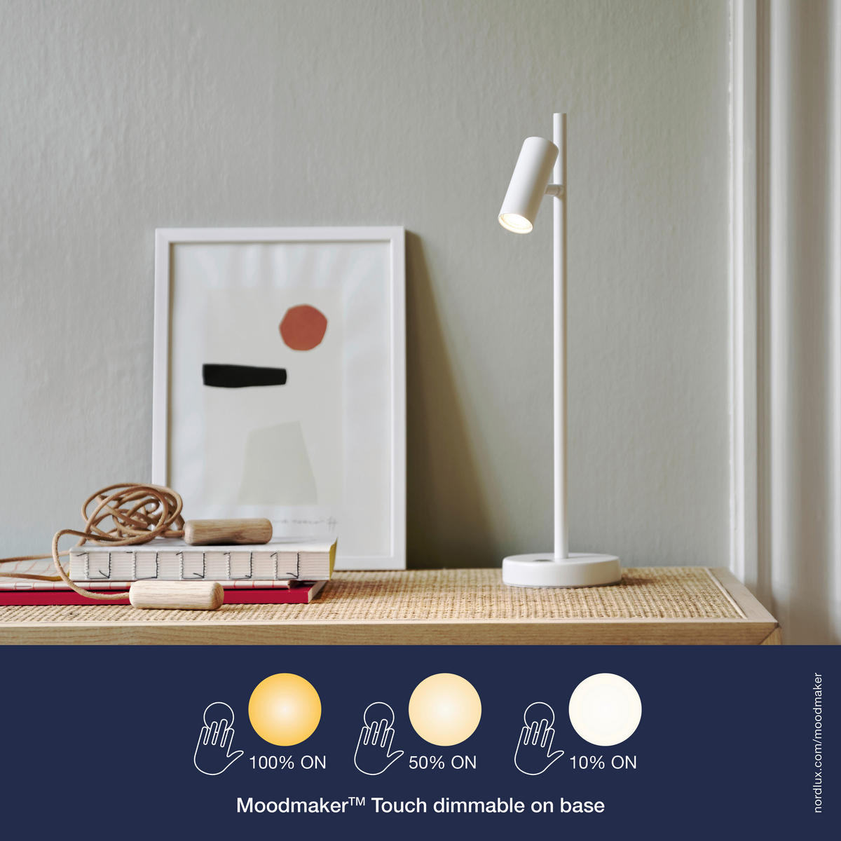 TISCHLEUCHTE OMARI   - Weiß, Design, Metall (40cm) - Nordlux