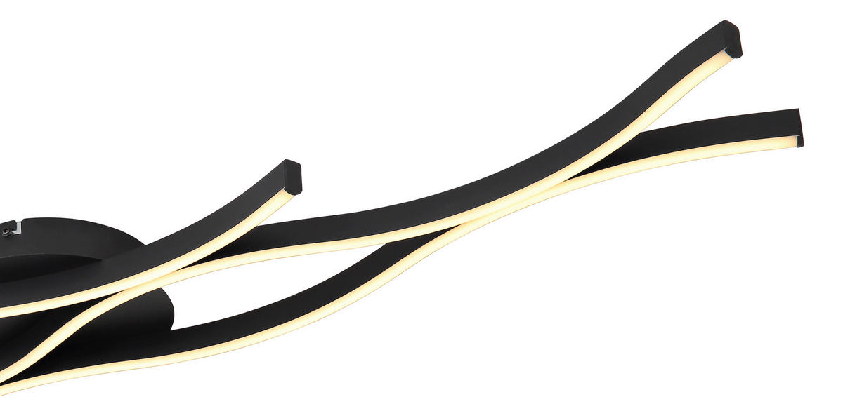 LED-DECKENLEUCHTE GERONIMO 108/18/6 cm   - Schwarz/Weiß, Design, Kunststoff/Metall (108/18/6cm) - Globo