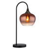 STOLNÁ LAMPA, E27, 27,5/16/54 cm - číra/čierna, Basics, kov/sklo (27,5/16/54cm) - Globo