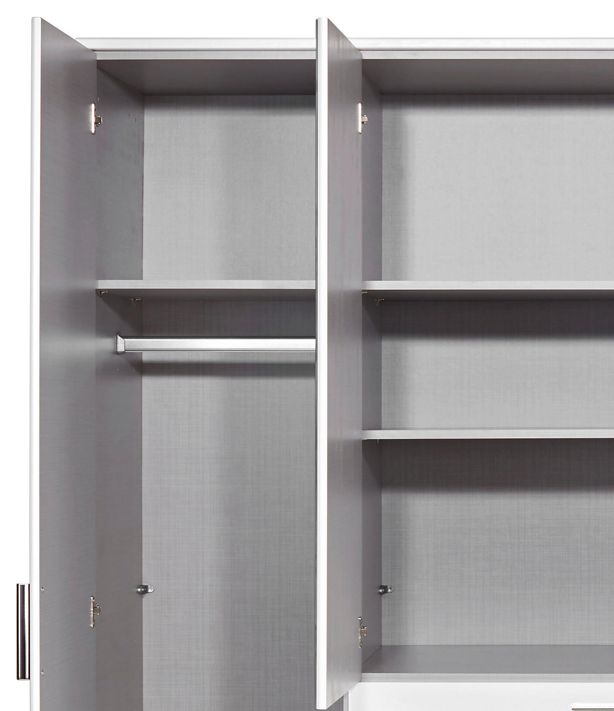 KLEIDERSCHRANK 180/198/58 cm Weiß  - Alufarben/Weiß, KONVENTIONELL, Holzwerkstoff/Kunststoff (180/198/58cm) - MID.YOU