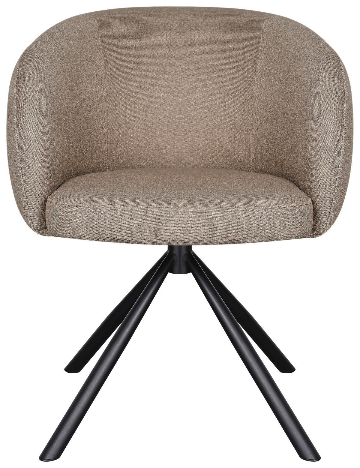 ARMLEHNSTUHL  Sitzfläche 360° drehbar, automatische Rückholfunktion Webstoff  Braun, Schwarz  - Schwarz/Braun, Design, Textil/Metall (64,5/79/64cm) - Milino