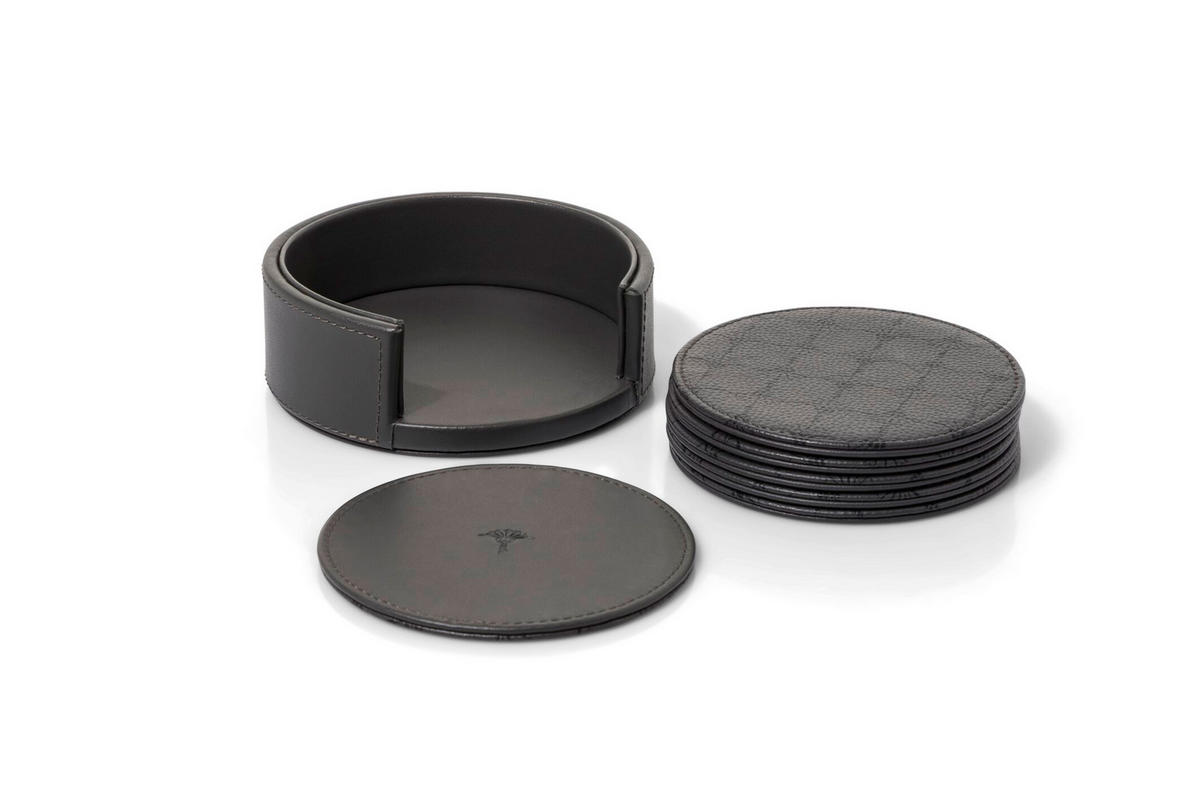 GLASUNTERSETZERSET   - Anthrazit/Schwarz, Design, Kunststoff (11,5/4,5/11,5cm) - Joop!