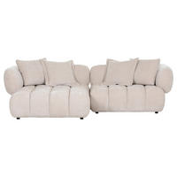 ECKSOFA in Flachgewebe Beige  - Beige/Schwarz, Konventionell, Kunststoff/Textil (156/262cm) - Carryhome
