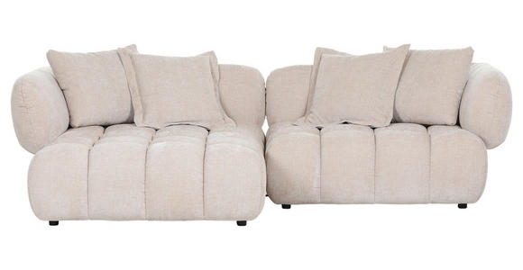 ECKSOFA Beige Flachgewebe - Beige/Schwarz, KONVENTIONELL, Kunststoff/Textil (156/262cm) - Carryhome