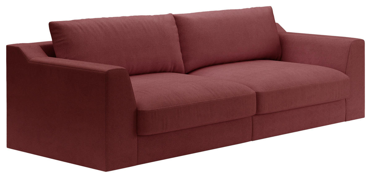 BIGSOFA Chenille, Flachgewebe Rot  - Rot/Schwarz, Design, Kunststoff/Textil (276/90/109cm) - home24