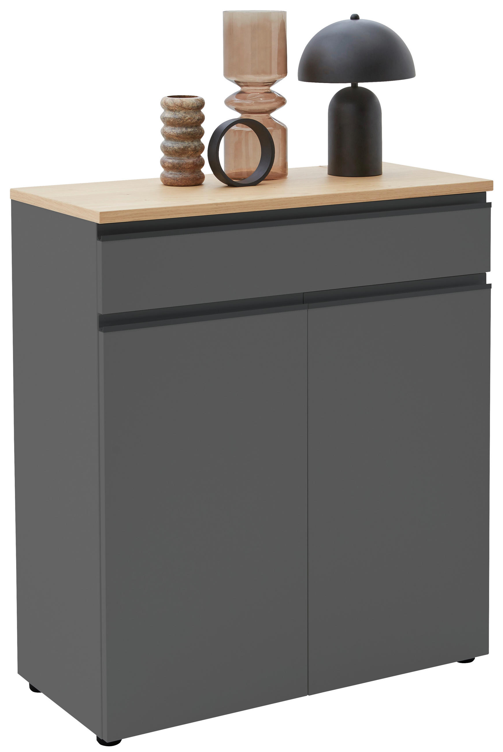 KOMMODE  in 90/102/41 cm  - Eichefarben/Schwarz, Design, Holz/Holzwerkstoff (90/102/41cm) - Dieter Knoll