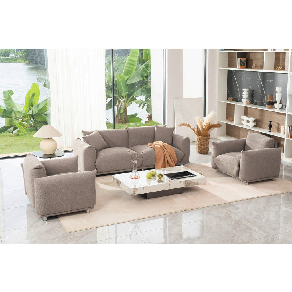 Thumbnail - Livetastic Sitzgarnitur, Taupe, Textil, 3-teilig, Füllung: Polyester, 218x103x75 cm, Wohnzimmer, Sofas & Couches, Sitzga...