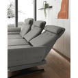 ECKSOFA Hellgrau Flachgewebe  - Hellgrau/Schwarz, Design, Textil/Metall (176-217/279-327cm) - Dieter Knoll