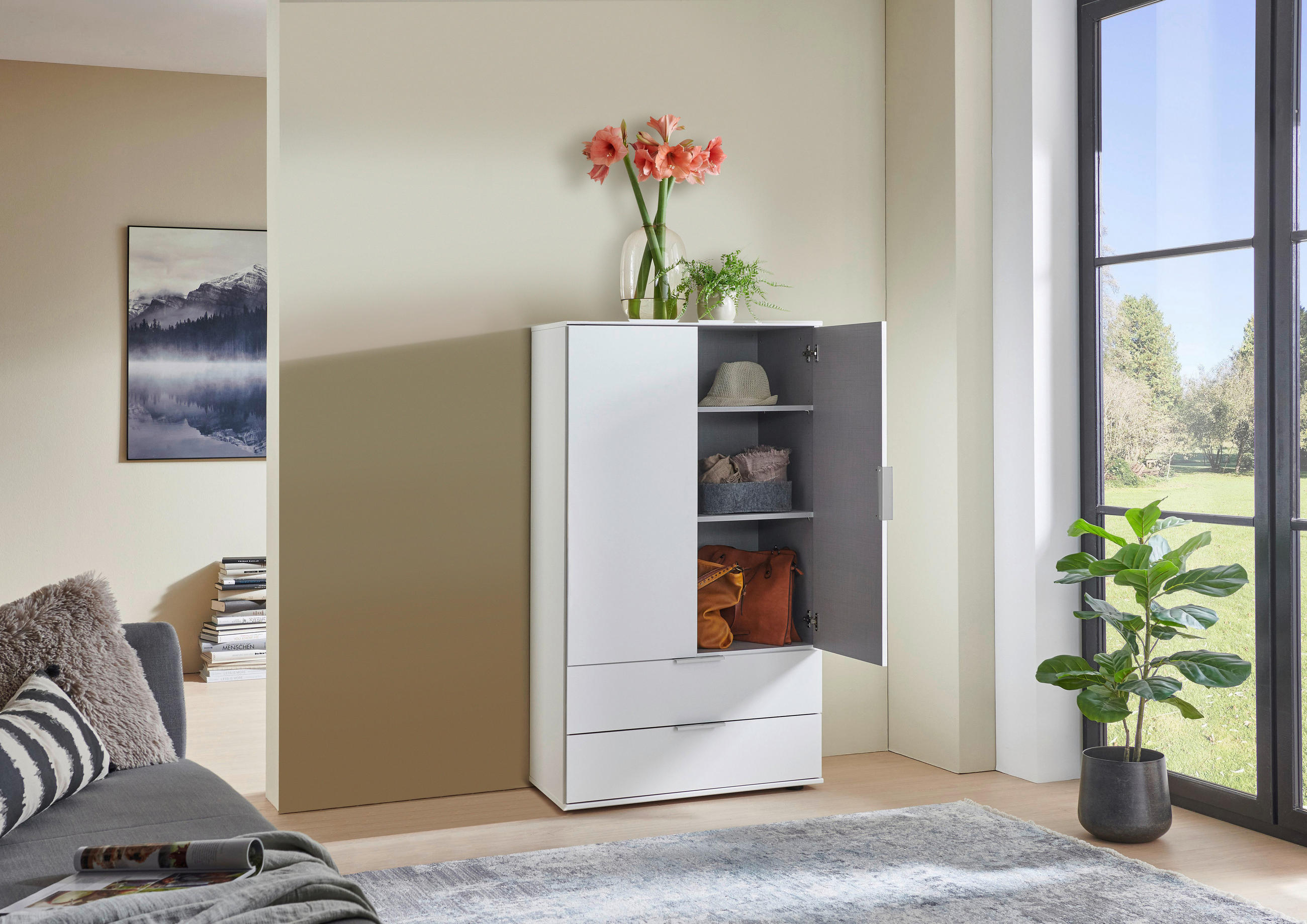 HIGHBOARD  in 81/140/40 cm  - Weiss/Silberfarben, Konventionell, Holzwerkstoff/Kunststoff (81/140/40cm) - Carryhome