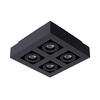 DECKENLEUCHTE 25 W    25/25/8.8 cm  - Schwarz, Basics (25/25/8.8cm) - Lucide