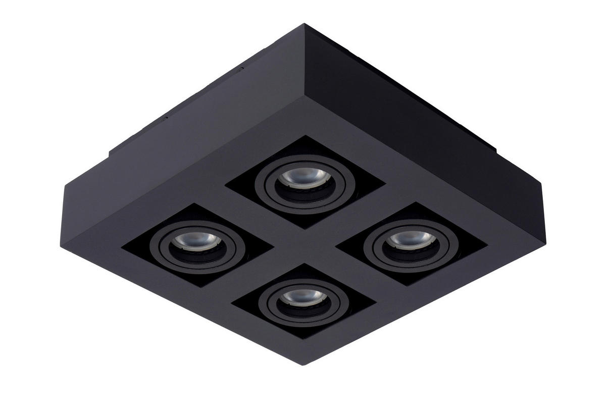 DECKENLEUCHTE Xirax 25/25/8.8 cm   - Schwarz, Basics (25/25/8.8cm) - Lucide