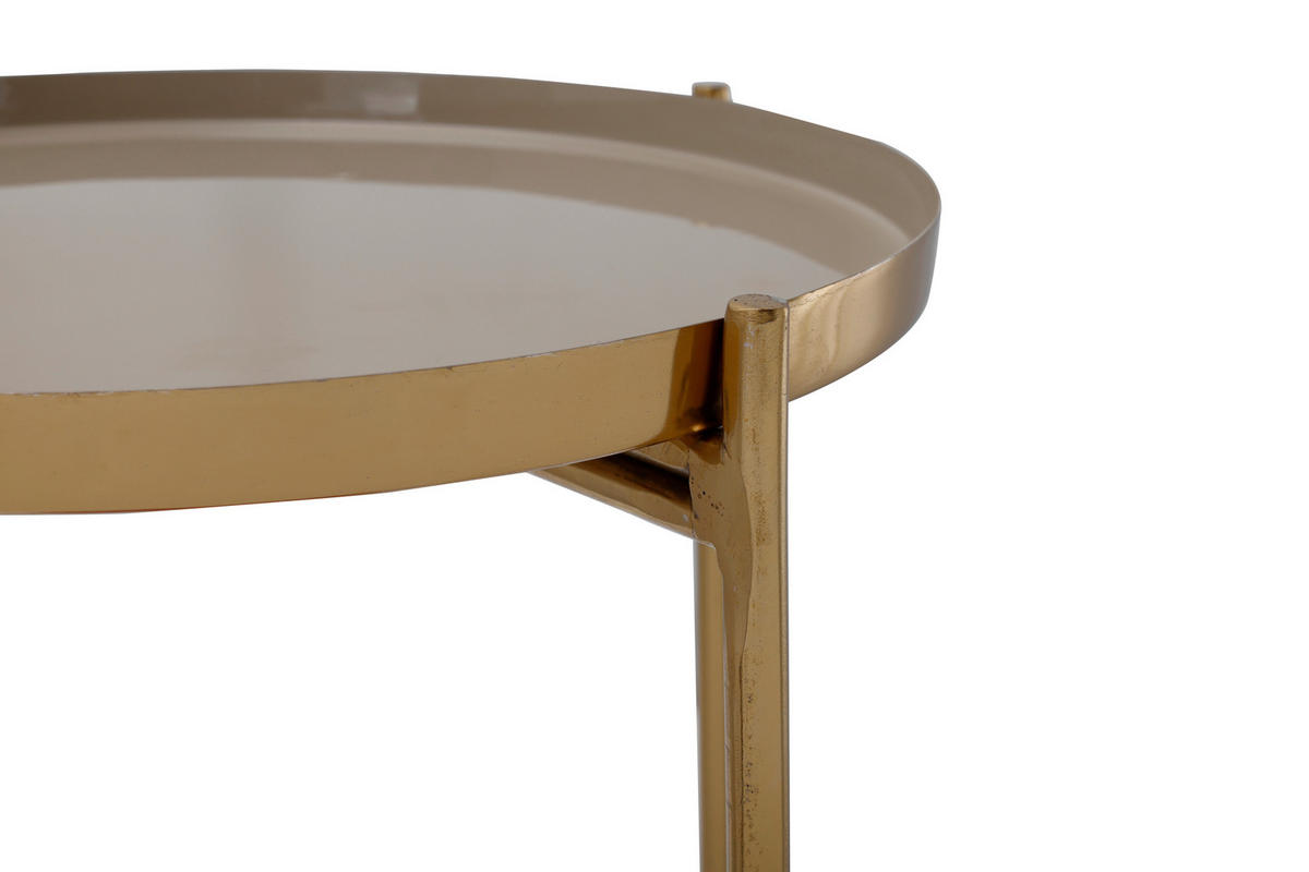 BEISTELLTISCH in Metall  - Taupe/Koralle, Design, Metall (25/60cm) - Kayoom