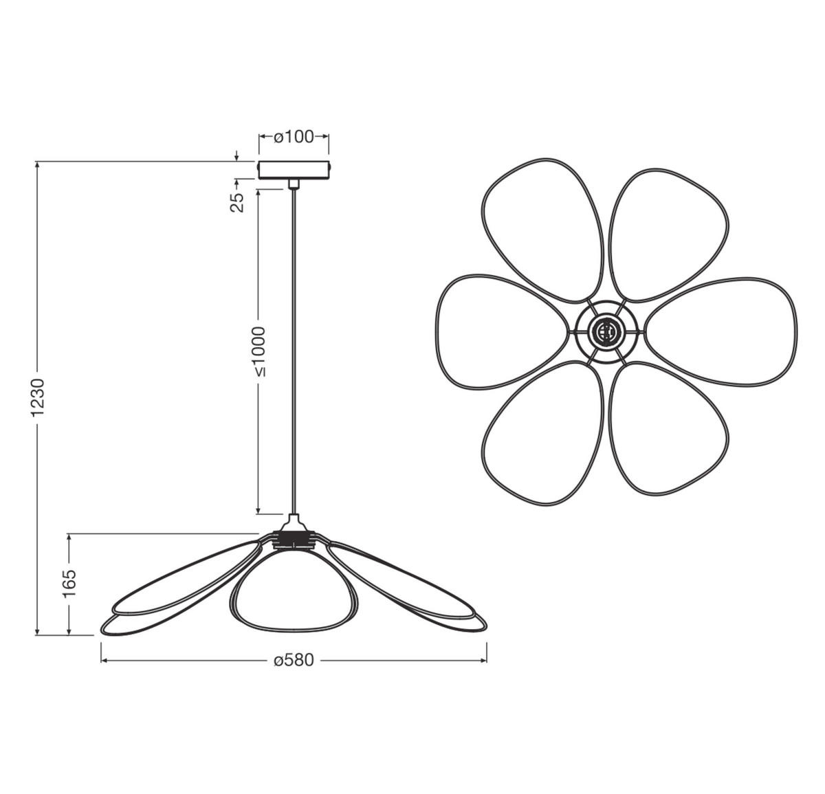 HÄNGELEUCHTE 58/123 cm  - Beige, Basics, Holz/Metall (58/123cm) - Osram