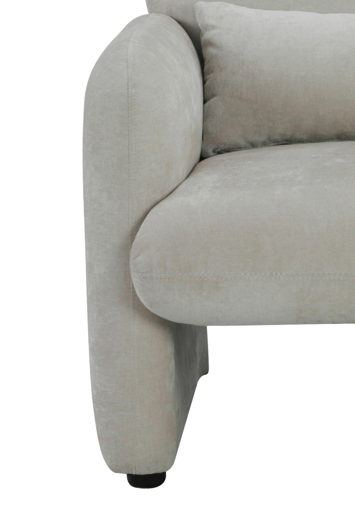 SESSEL in Samt Creme  - Creme/Schwarz, Design, Kunststoff/Textil (83/83/76cm) - MID.YOU