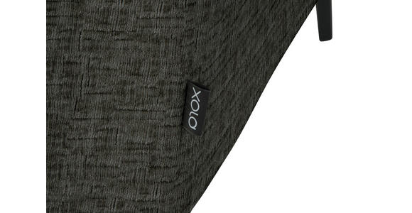 ECKSOFA in Chenille Graubraun 205/280 cm - Graubraun/Schwarz, Design, Textil/Metall (205/280cm) - Xora