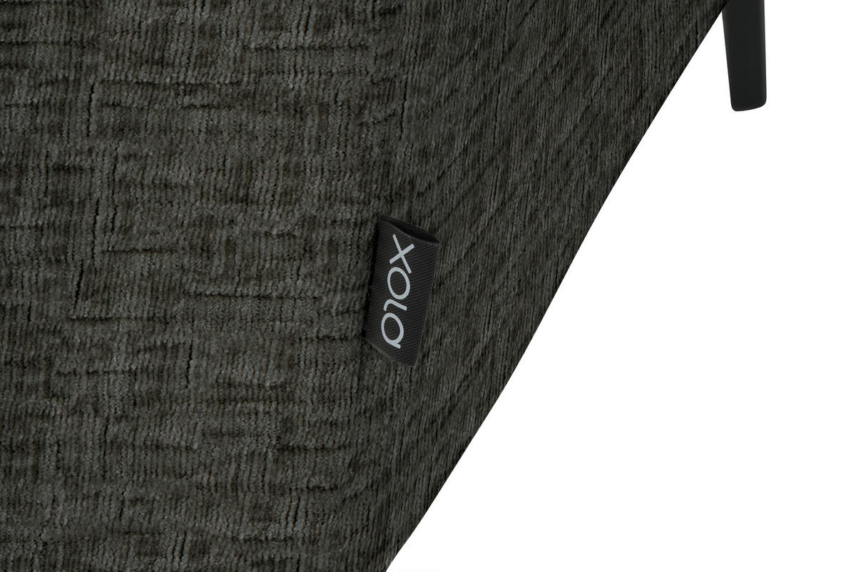 ECKSOFA in Chenille Graubraun  205/280 cm  - Graubraun/Schwarz, Design, Textil/Metall (205/280cm) - Xora