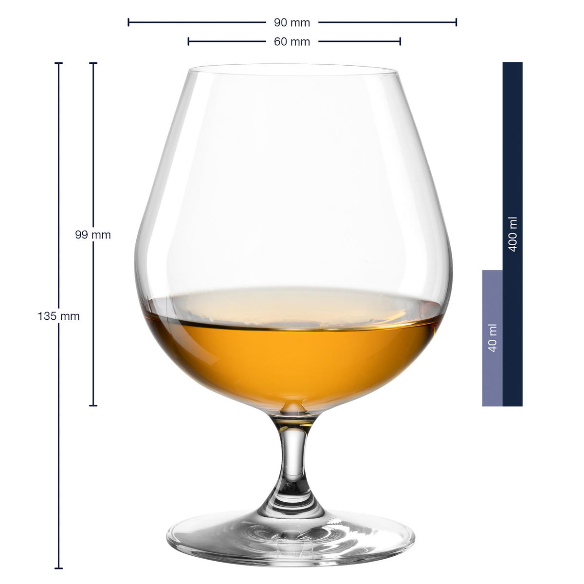ČAŠA ZA KONJAK  370 ml  - prozirna, Konvencionalno, staklo (9/13.5cm) - Leonardo