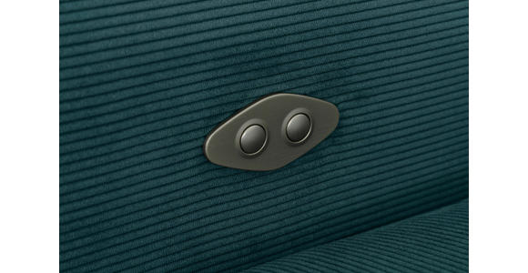 ECKSOFA Türkis Feincord - Türkis/Schwarz, Design, Textil/Metall (280/205cm) - Xora