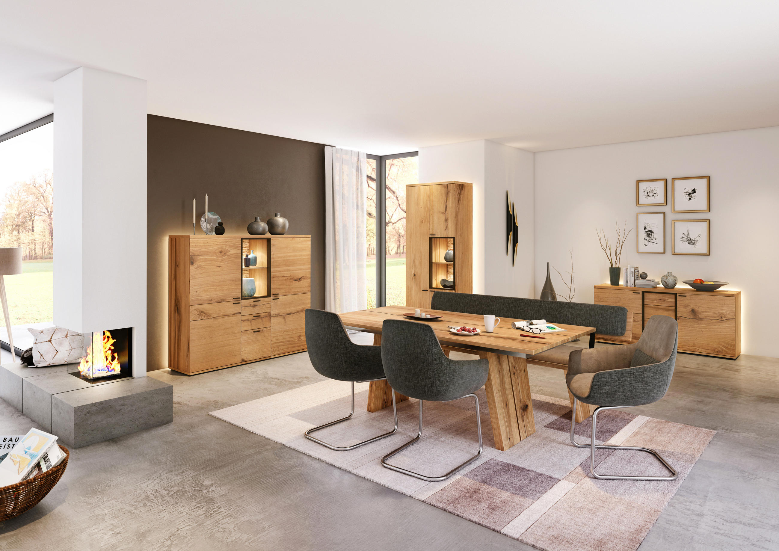 ESSTISCH in Holz 190/100/75 cm  - Eichefarben, KONVENTIONELL, Holz (190/100/75cm) - Venjakob